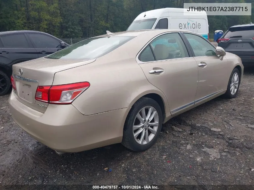 2010 Lexus Es 350 VIN: JTHBK1EG7A2387715 Lot: 40479757