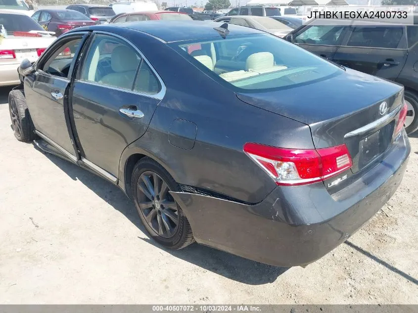 2010 Lexus Es 350 VIN: JTHBK1EGXA2400733 Lot: 40507072