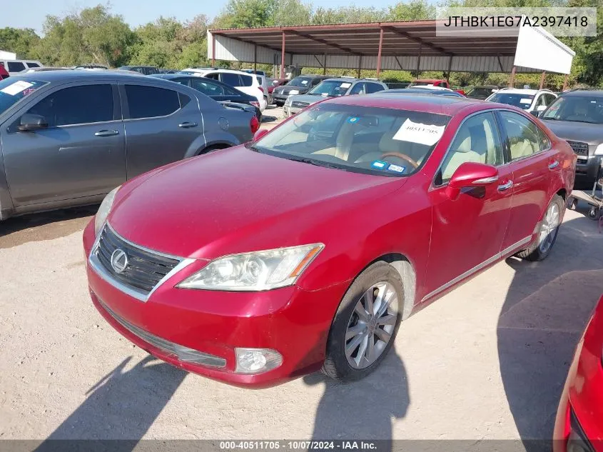 JTHBK1EG7A2397418 2010 Lexus Es 350 350