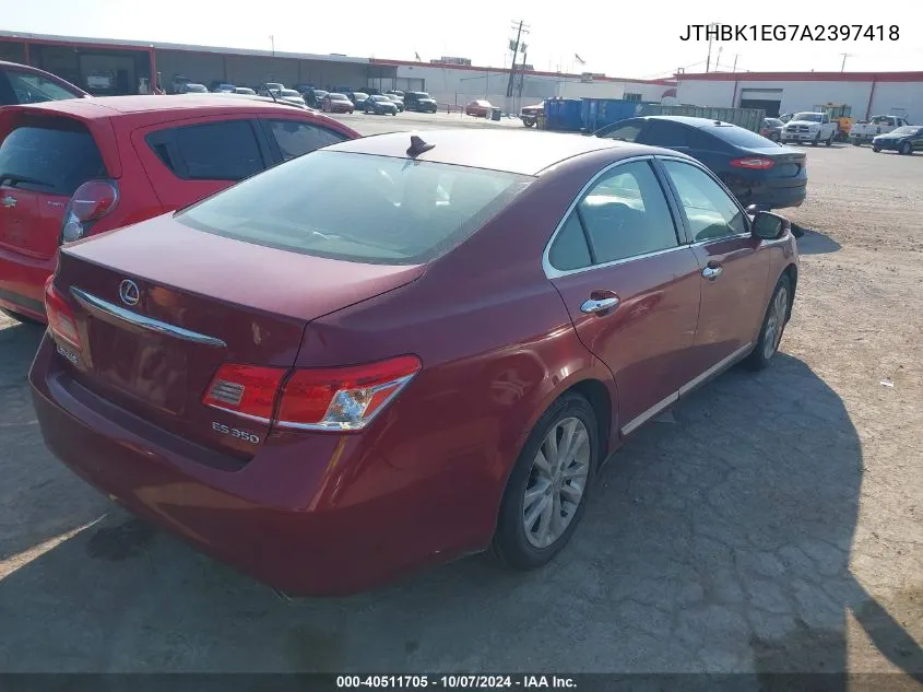 2010 Lexus Es 350 350 VIN: JTHBK1EG7A2397418 Lot: 40511705