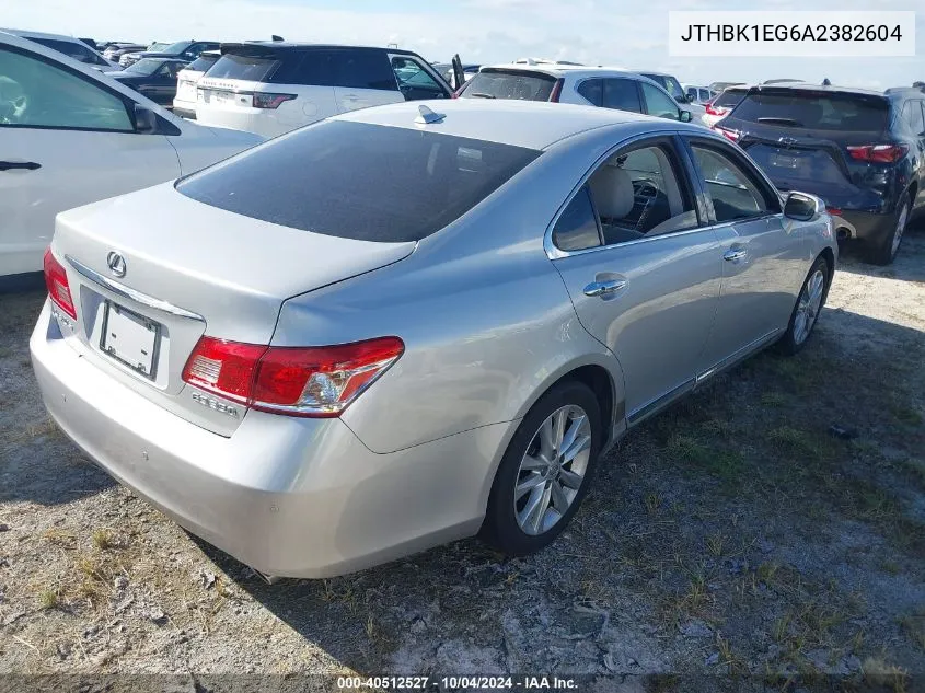 2010 Lexus Es 350 VIN: JTHBK1EG6A2382604 Lot: 40512527