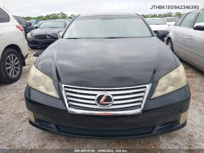 2010 Lexus Es 350 VIN: JTHBK1EG9A2346390 Lot: 40518135