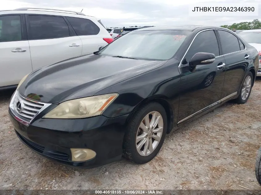 2010 Lexus Es 350 VIN: JTHBK1EG9A2346390 Lot: 40518135