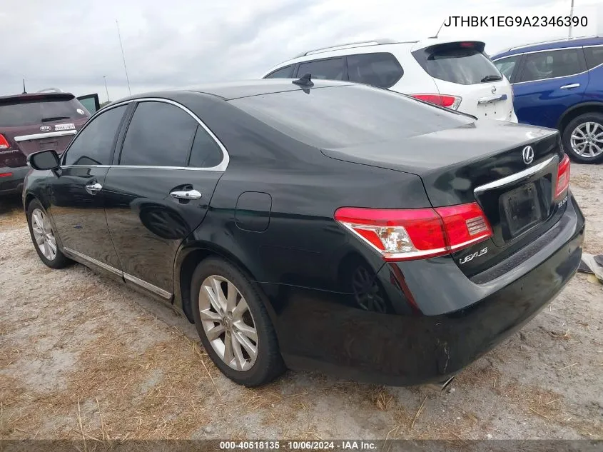 2010 Lexus Es 350 VIN: JTHBK1EG9A2346390 Lot: 40518135