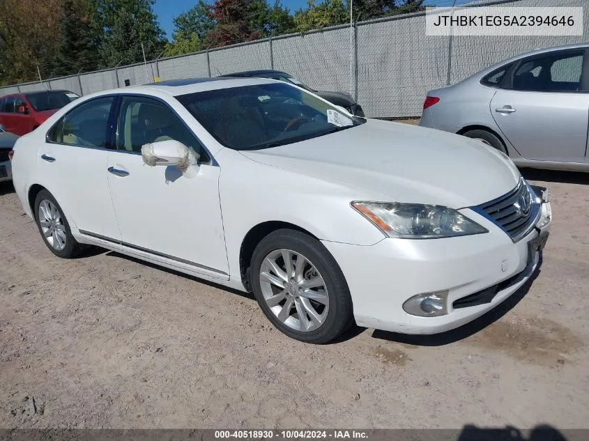 2010 Lexus Es 350 VIN: JTHBK1EG5A2394646 Lot: 40518930