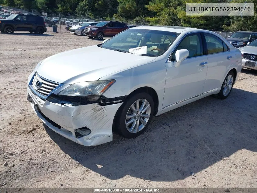 JTHBK1EG5A2394646 2010 Lexus Es 350