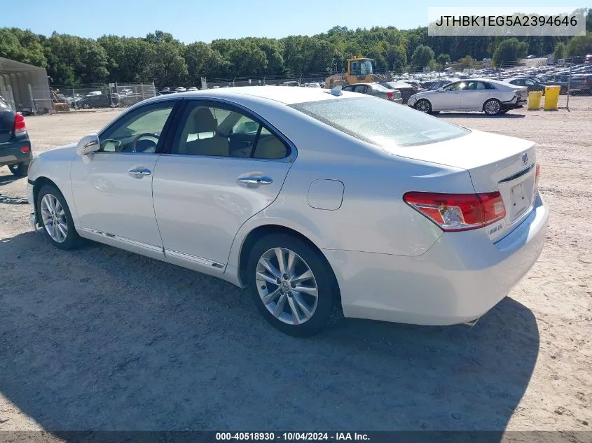 JTHBK1EG5A2394646 2010 Lexus Es 350