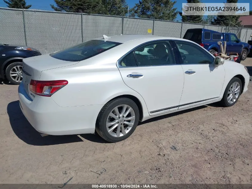 JTHBK1EG5A2394646 2010 Lexus Es 350