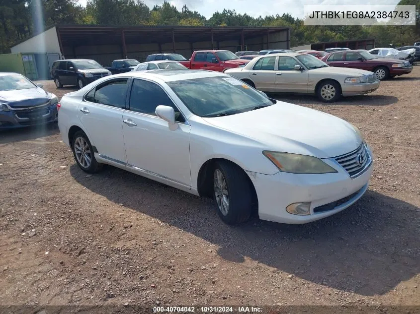 2010 Lexus Es 350 VIN: JTHBK1EG8A2384743 Lot: 40704042