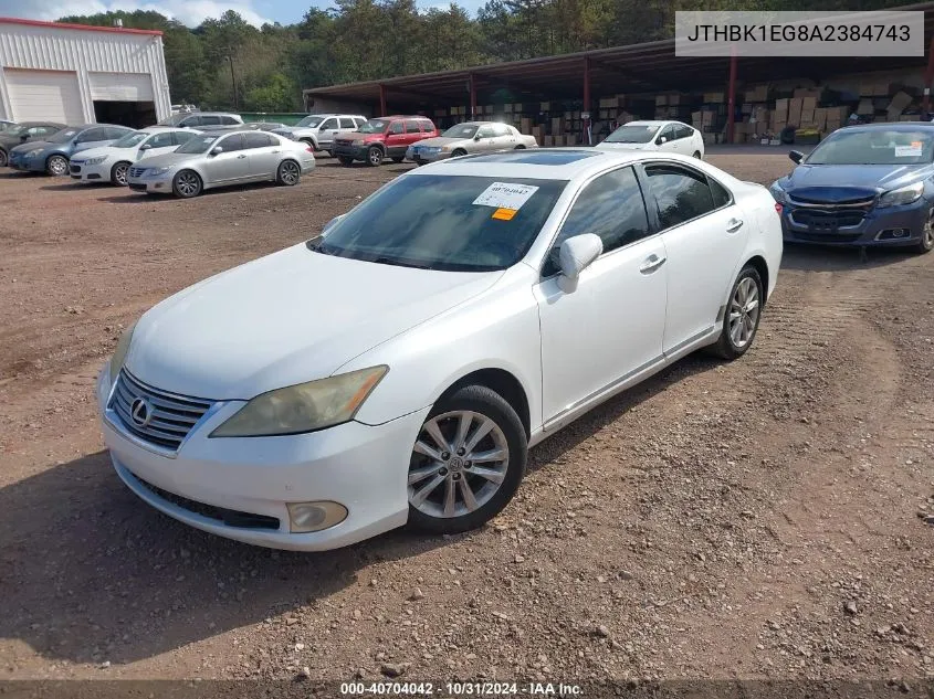 2010 Lexus Es 350 VIN: JTHBK1EG8A2384743 Lot: 40704042