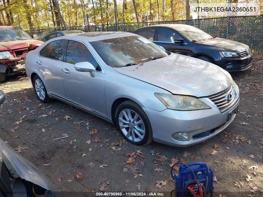 JTHBK1EG4A2360651 2010 Lexus Es 350