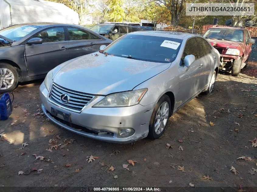 JTHBK1EG4A2360651 2010 Lexus Es 350