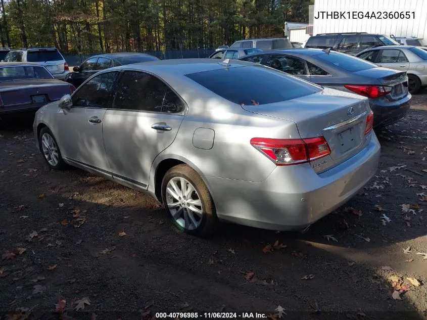 JTHBK1EG4A2360651 2010 Lexus Es 350