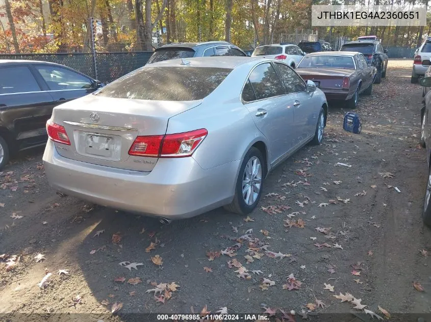 JTHBK1EG4A2360651 2010 Lexus Es 350