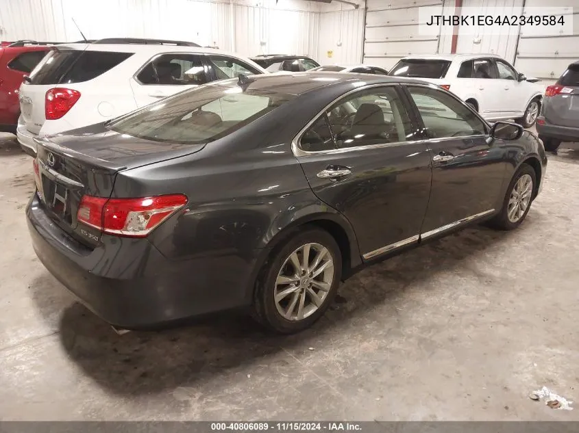 2010 Lexus Es 350 VIN: JTHBK1EG4A2349584 Lot: 40806089