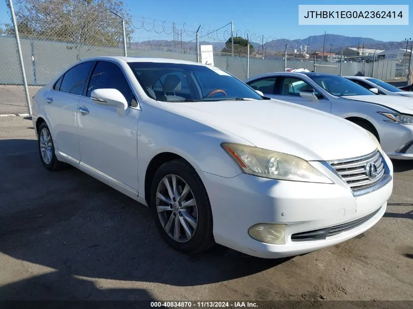 JTHBK1EG0A2362414 2010 Lexus Es 350