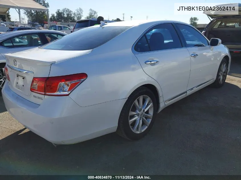 JTHBK1EG0A2362414 2010 Lexus Es 350