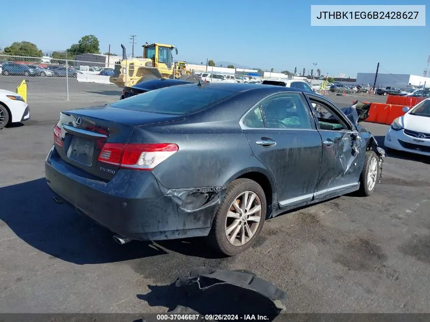 2011 Lexus Es 350 VIN: JTHBK1EG6B2428627 Lot: 37046687