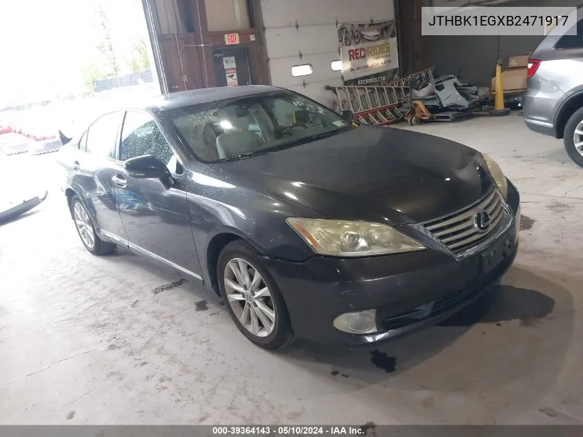 2011 Lexus Es 350 VIN: JTHBK1EGXB2471917 Lot: 39364143