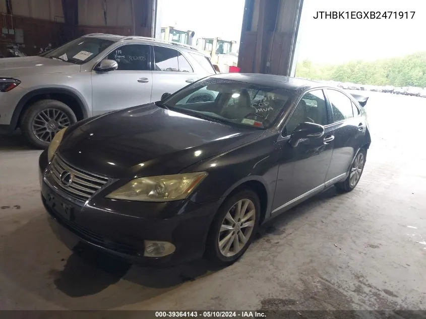 2011 Lexus Es 350 VIN: JTHBK1EGXB2471917 Lot: 39364143