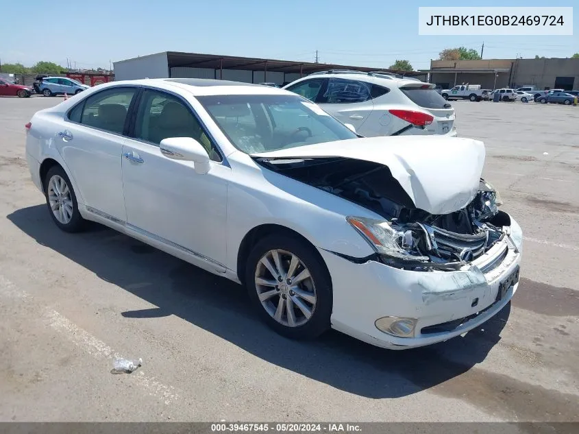 JTHBK1EG0B2469724 2011 Lexus Es 350