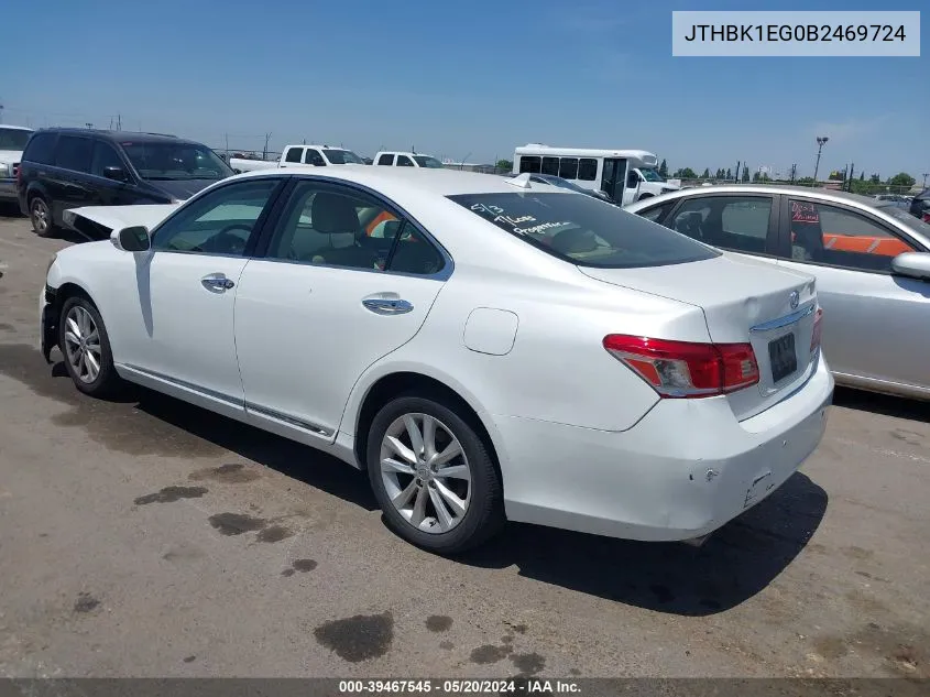 JTHBK1EG0B2469724 2011 Lexus Es 350