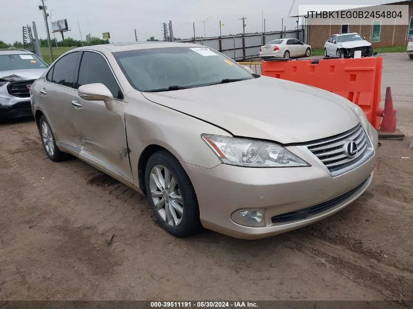 2011 Lexus Es 350 VIN: JTHBK1EG0B2454804 Lot: 39511191