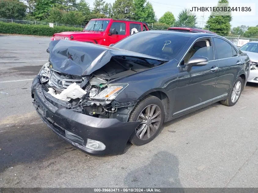 2011 Lexus Es 350 VIN: JTHBK1EG3B2441836 Lot: 39663471