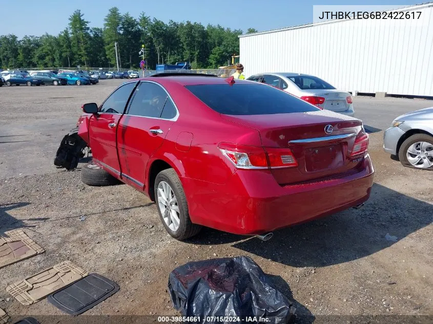 2011 Lexus Es 350 VIN: JTHBK1EG6B2422617 Lot: 39854661