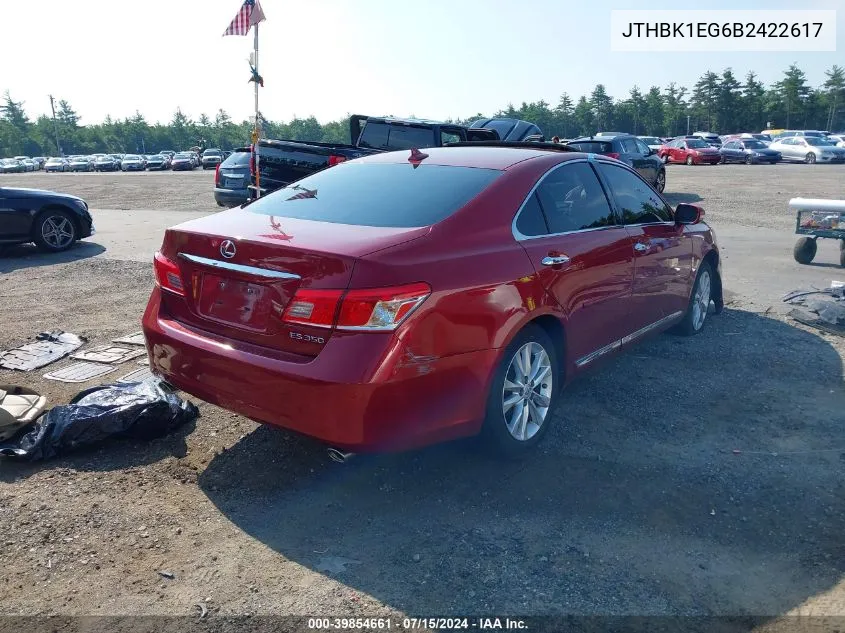 JTHBK1EG6B2422617 2011 Lexus Es 350