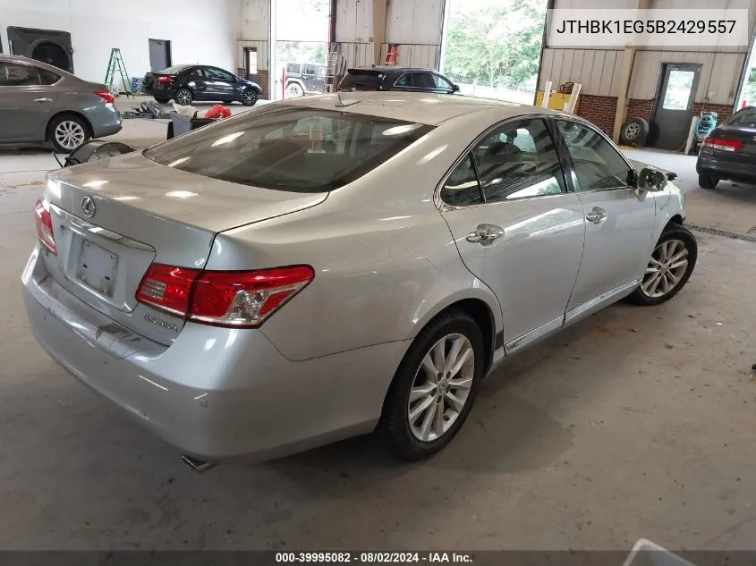 2011 Lexus Es 350 VIN: JTHBK1EG5B2429557 Lot: 39995082