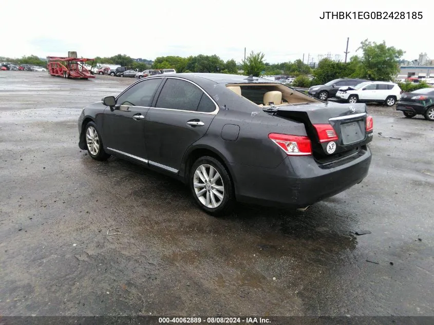 2011 Lexus Es 350 VIN: JTHBK1EG0B2428185 Lot: 40062889