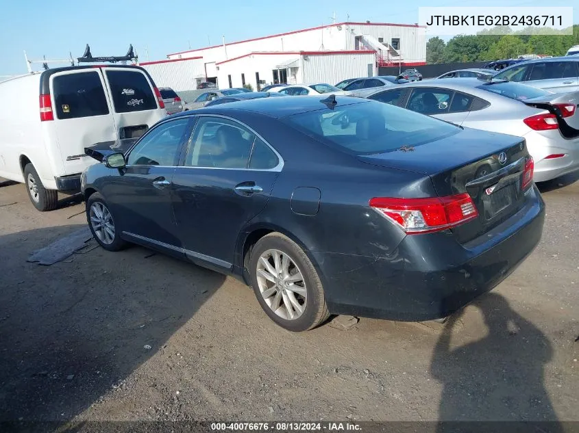 2011 Lexus Es 350 VIN: JTHBK1EG2B2436711 Lot: 40076676