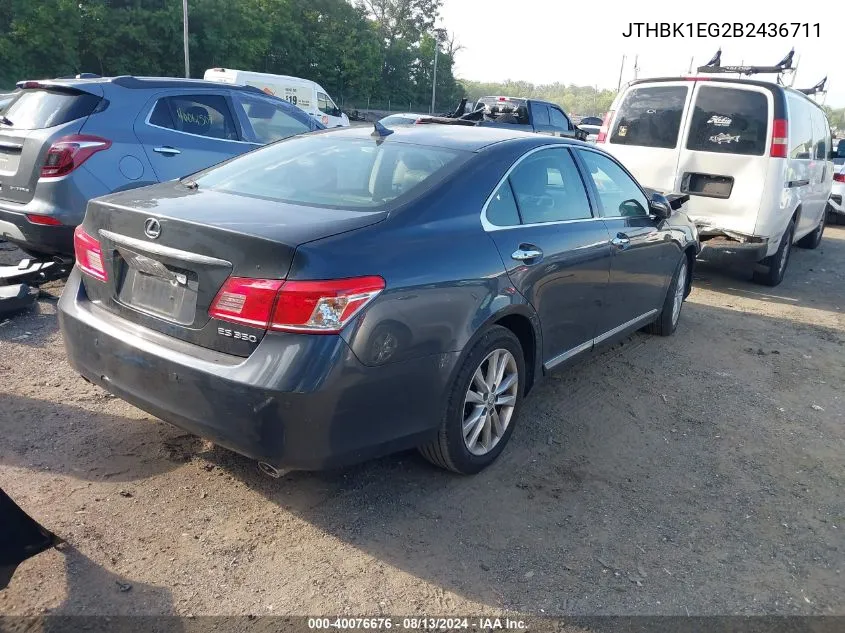 2011 Lexus Es 350 VIN: JTHBK1EG2B2436711 Lot: 40076676