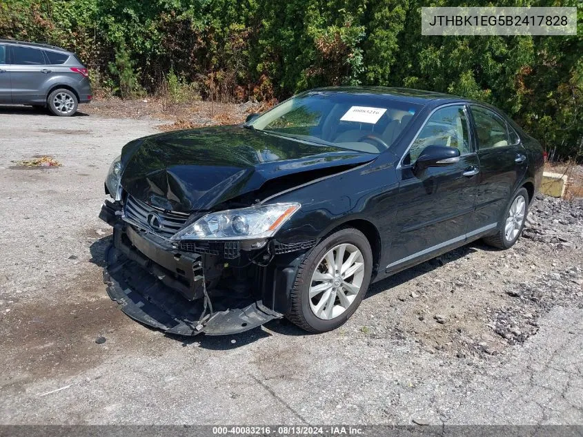 JTHBK1EG5B2417828 2011 Lexus Es 350