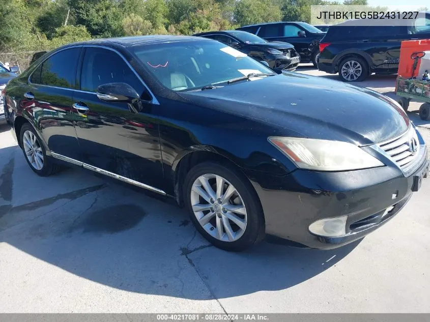 2011 Lexus Es 350 VIN: JTHBK1EG5B2431227 Lot: 40217081