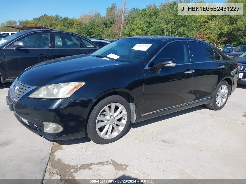 JTHBK1EG5B2431227 2011 Lexus Es 350