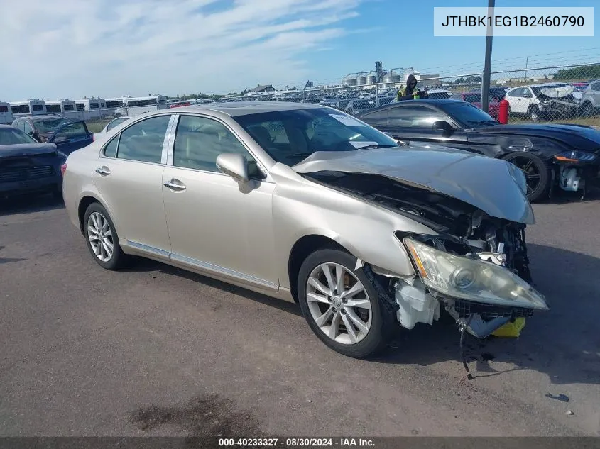 2011 Lexus Es 350 VIN: JTHBK1EG1B2460790 Lot: 40233327