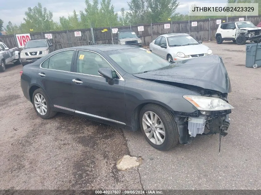 2011 Lexus Es 350 VIN: JTHBK1EG6B2423329 Lot: 40237607