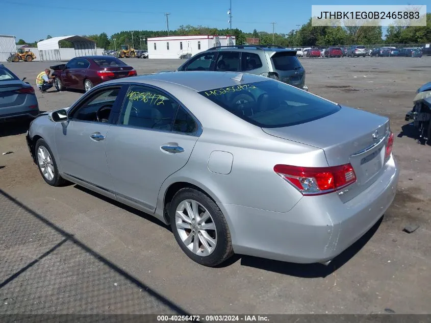 2011 Lexus Es 350 VIN: JTHBK1EG0B2465883 Lot: 40256472