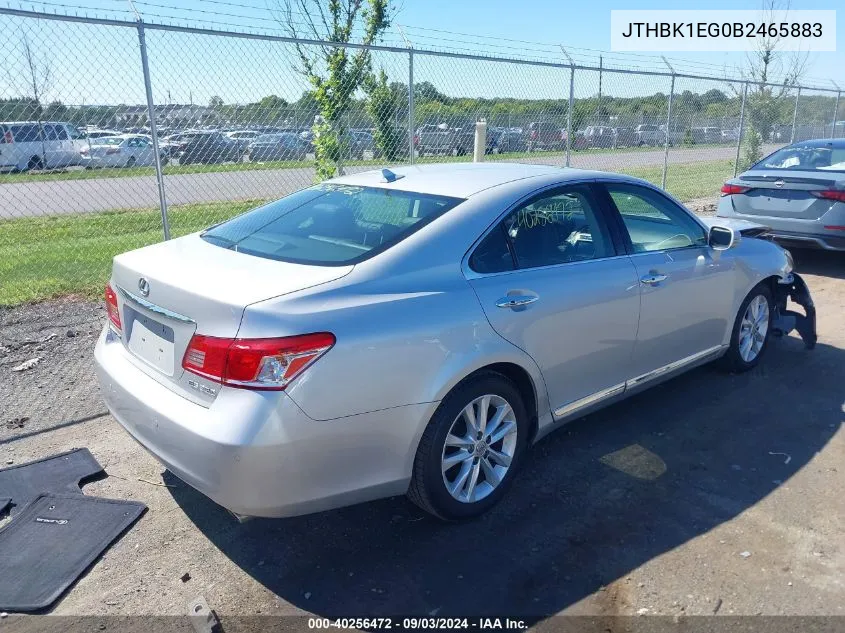 2011 Lexus Es 350 VIN: JTHBK1EG0B2465883 Lot: 40256472