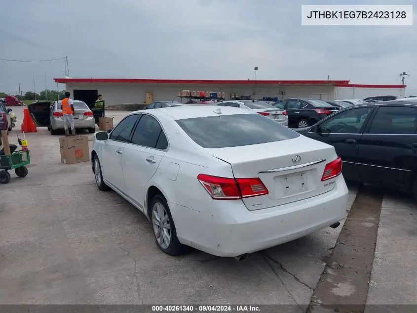 2011 Lexus Es 350 VIN: JTHBK1EG7B2423128 Lot: 40261340