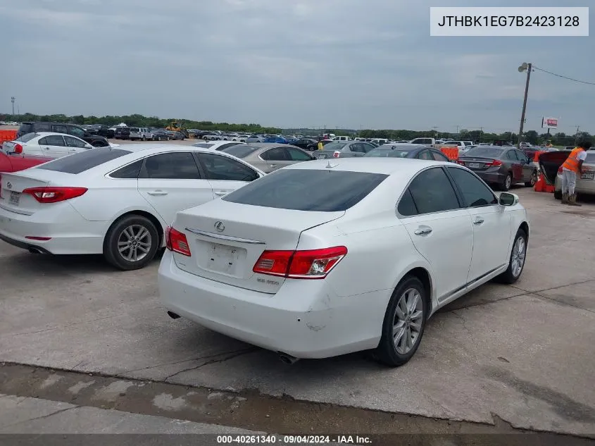 2011 Lexus Es 350 VIN: JTHBK1EG7B2423128 Lot: 40261340