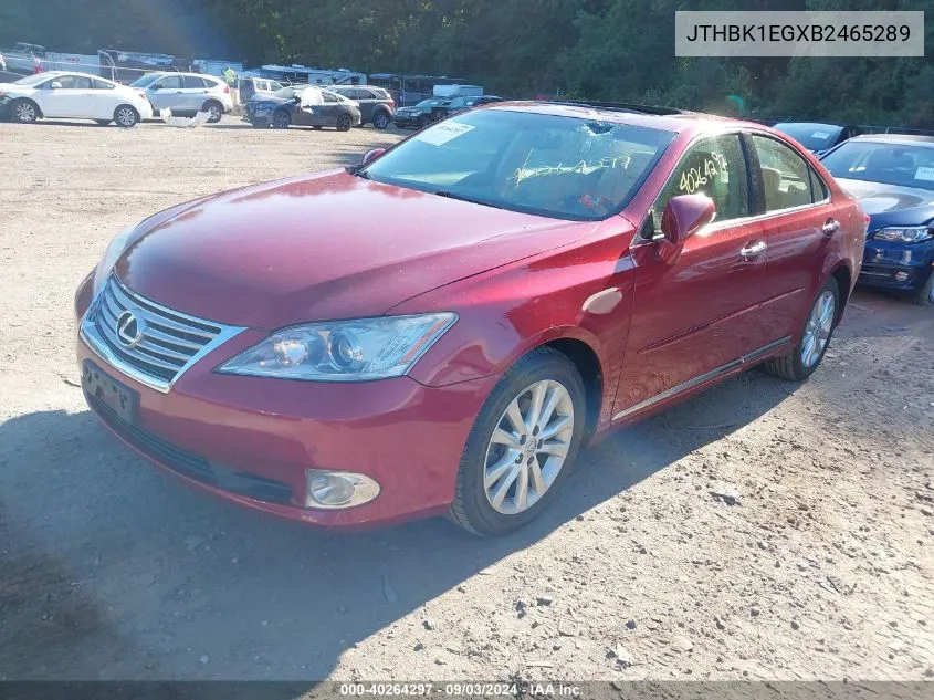 2011 Lexus Es 350 VIN: JTHBK1EGXB2465289 Lot: 40264297