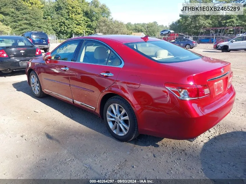 2011 Lexus Es 350 VIN: JTHBK1EGXB2465289 Lot: 40264297