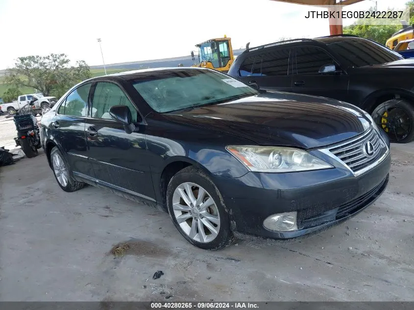 JTHBK1EG0B2422287 2011 Lexus Es 350