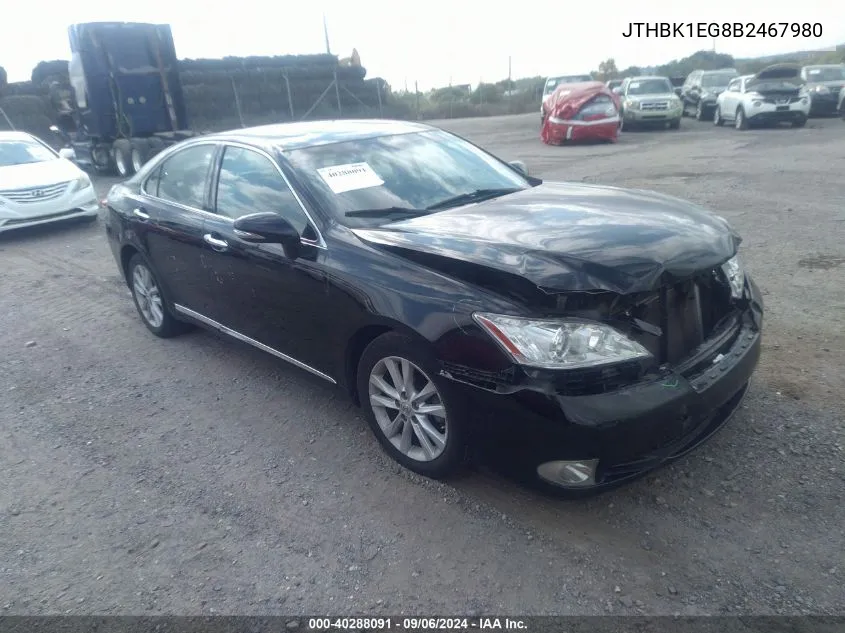 JTHBK1EG8B2467980 2011 Lexus Es 350