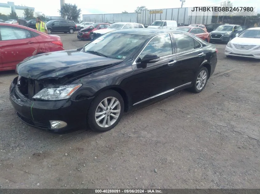 JTHBK1EG8B2467980 2011 Lexus Es 350