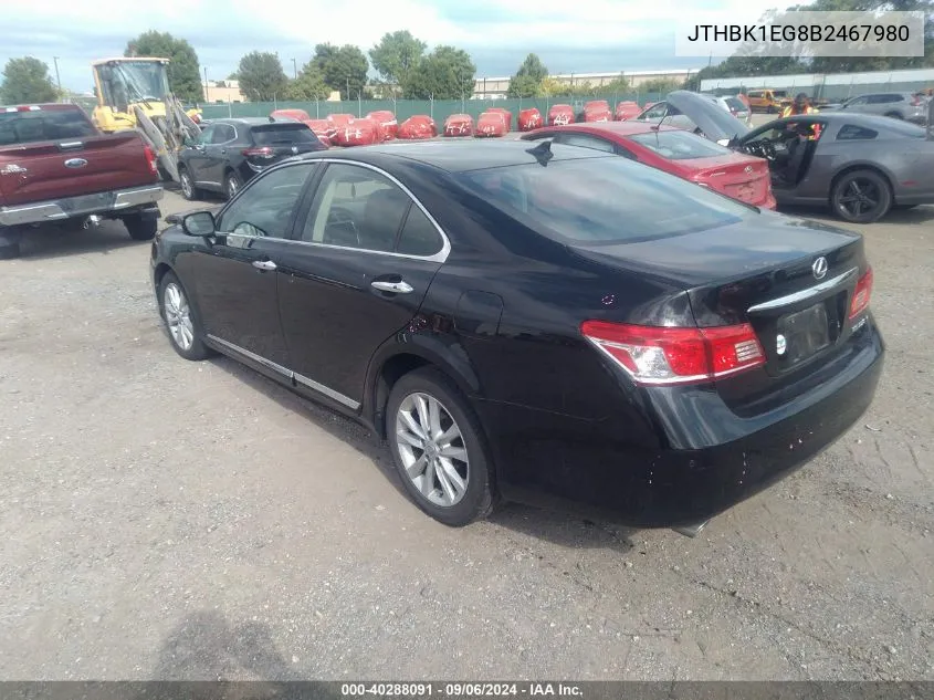 2011 Lexus Es 350 VIN: JTHBK1EG8B2467980 Lot: 40288091