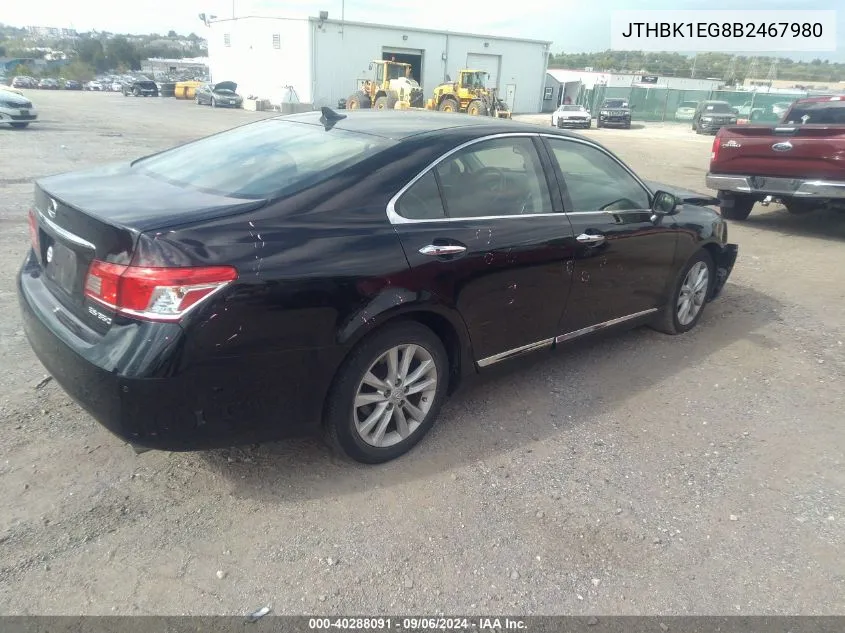 2011 Lexus Es 350 VIN: JTHBK1EG8B2467980 Lot: 40288091